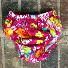Speedo UV50 Baby Toddler Girl Pink Swim Diaper Bottom Flowers Floral Print L 18M