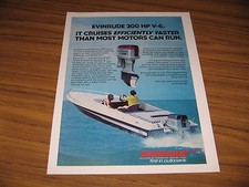 1976 Print Ad Evinrude 200 HP V-6 Outboard Motors Speed Boat