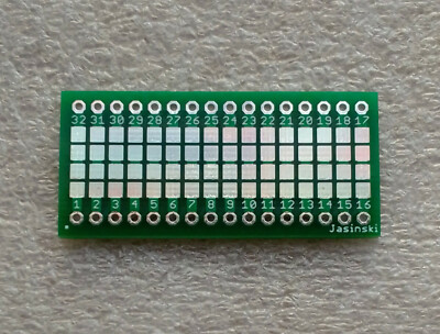 10x Adapterplatine 1206 Länge 16 auf Raster 2,54mm (0.9) V1.0 FR4 HALbf (Grün)