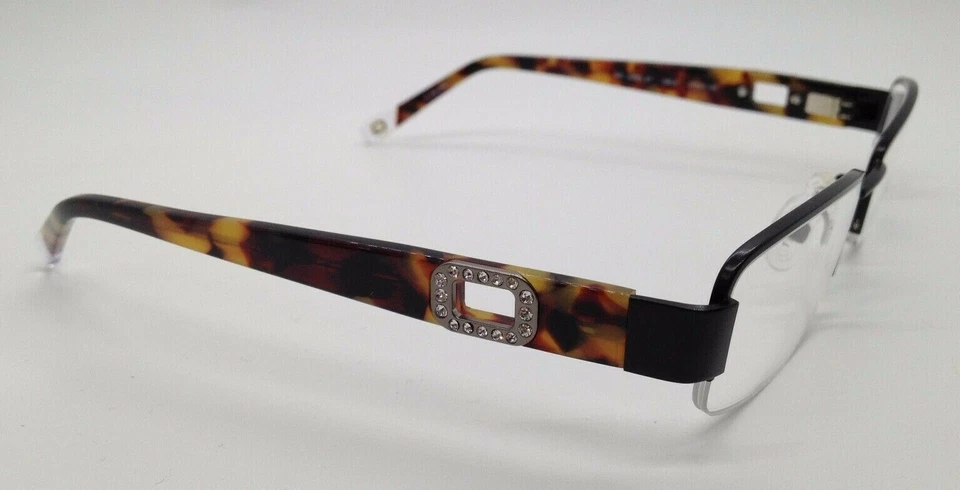 GANT GW SWAN ST Black SBLK Semi Rim Metal Eyeglasses Frame W/Stones 51-17-135 RX - Imagem 3 de 4