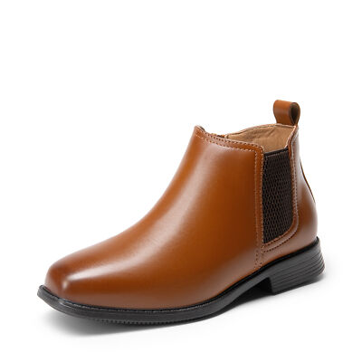Boys Dress Shoes Chelsea Boots Side Zipper Classic Dress Boots Breathable Shoes