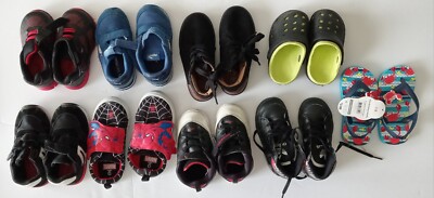 8 Pair Children BOYS Sneaker Size 7-8 Various Brands