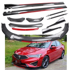 Front Bumper Lip Spoiler Splitter For Acura TLX Side Skirt Carbon Fiber Body Kit