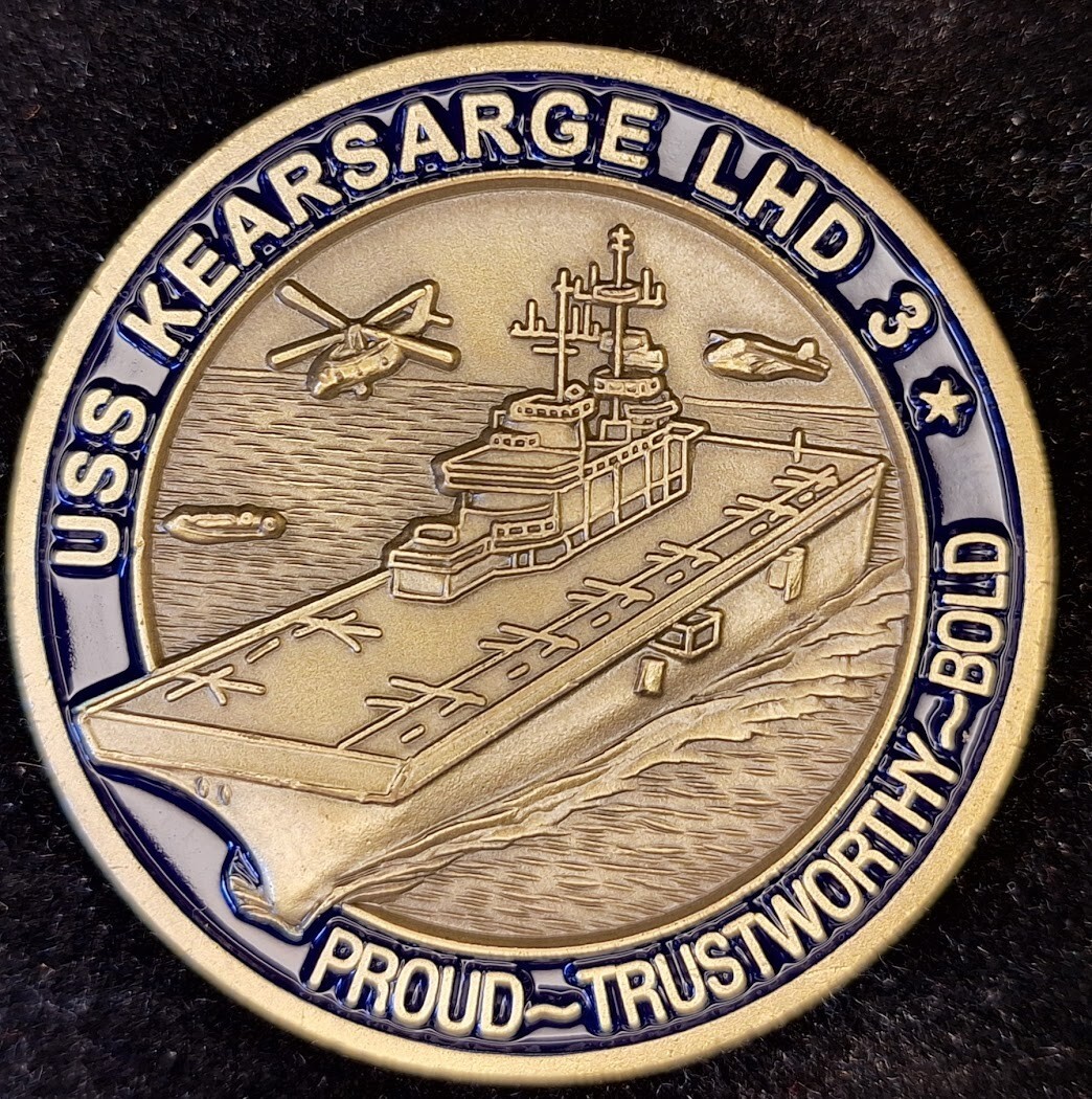 USS Kearsarge LHD-3 Navy Challenge Coin – Proud Trustworthy Bold