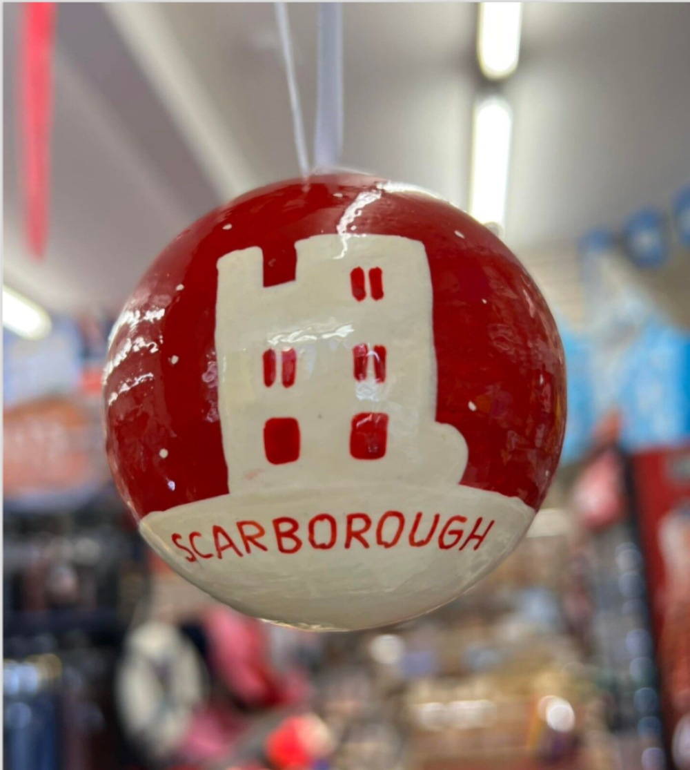 Scarborough Castle Christmas Bauble~Ornament~Tree Decoration~Xmas