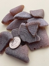 Br 7105 Genuine Surf Tumbled Sea Glass/Brown Frosted Beach Glass