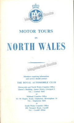 Vintage Book · RAC Motor Tours in North Wales · Undated · Free UK P&P