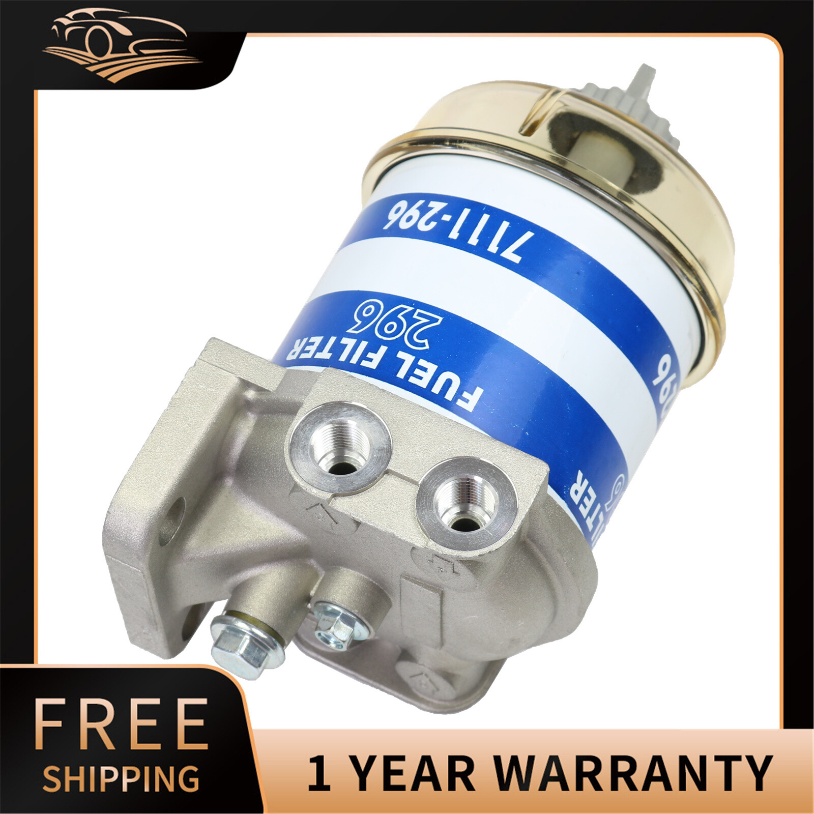 Universal Diesel Fuel Filter assembly Single with Water separator Glass