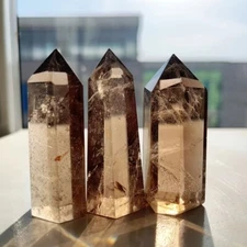 New Natural Smoky Quartz Polished Tower Point Obelisk Healing Mineral Specimens
