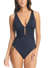Bleu by Rod Beattie Molded Cup One Piece Swimsuit - size 10 - Black