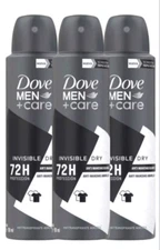 6PK Dove Men + Care Invisible Dry 72 Hour Anti Perspirant Deodorant Spray 150ML