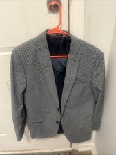 JF J. Ferrar Men's Modern Fit Blazer Gray 2 Button Sport Coat Peak Label Sz 38S
