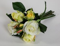 Rosenbund / Rosenstrauß 28Cm Weiß-GrüN Ad Kunstblumen KüNstliche Rosen Blumen