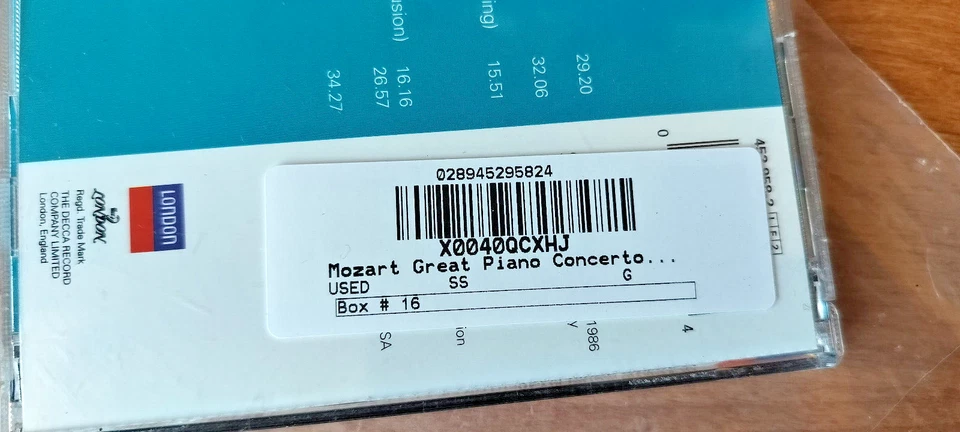 ASHKENAZY "MOZART: GREAT PIANO CONCERTOS" 2 CD SET 1997 London *USED* - Imagem 4 de 4