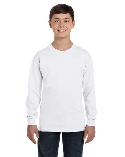 Gildan G540B Youth Heavy Cotton Ribbed Cuffs Long Sleeve Soft Stylish T-Shirt - Picture 33 of 35