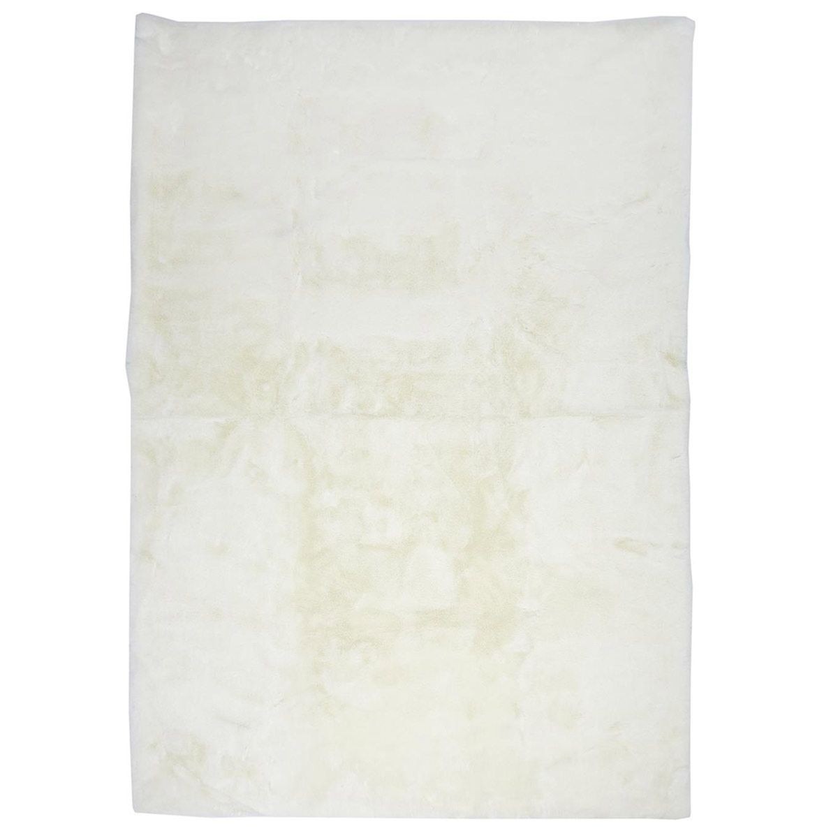 Tapis imitation fourrure écru 120x170cm fin et facile à nettoyer pour salon