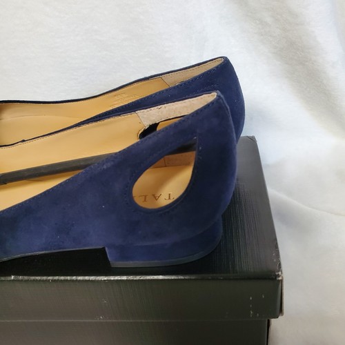 Talbots scamosciato indaco Edison tacco basso ritaglio nuovo con scatola taglia 9,5 M punta mandorla comfort - Foto 4 di 8