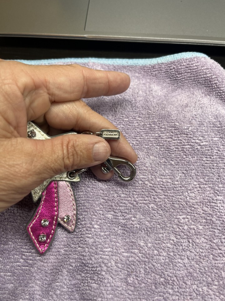 Coach Shooting Star Charm Keychain - Pink Silver Rhinestones - So Cute ...