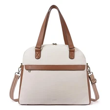Weekender Bag for Women Beige with Brown