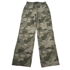 Hollister Pants Womens S Long Camo Cargo Adjustable Rise Baggy Wide Leg Army