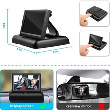 Baby Car Camera 1080P HD Night Vision Rear Seat Monitor 4.3" Display Wide Angle