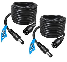 SIOCEN 2-Pack 10FT DC Power Extension Cable,5.5mm x 2.1mm 10ft, Black
