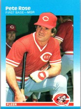 1987 Fleer Baseball Pete Rose Cincinnati Reds Base Card NM Set Filler #213