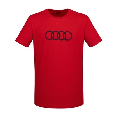Original Audi T-Shirt Ringe, Herren, rot