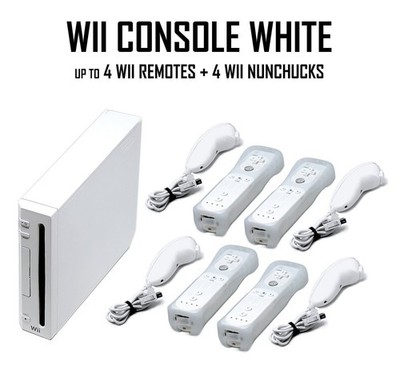 Nintendo Wii Game Console + Pick 1-4 Remotes, Wii Sports, Mario