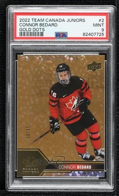 2022 Team Canada Juniors Men's U-20 Gold Dots Foilboard 20/25 Connor Bedard 04f2