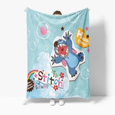 Stitch Summer Happy Time Blanket Cartoon Stitch Print Fleece Blanket