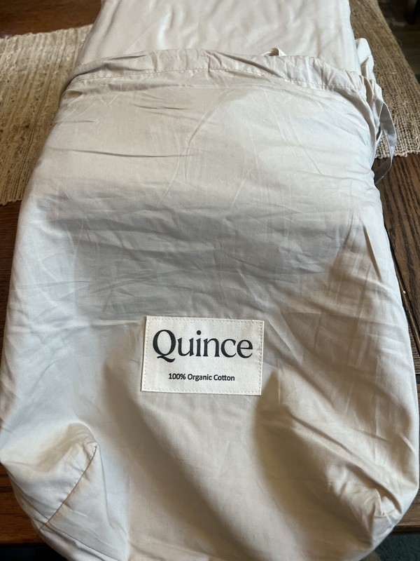 NWT Quince 100% Organic Sateen Cotton Sheet Set 4 Pieces ! King (159) Tan Color