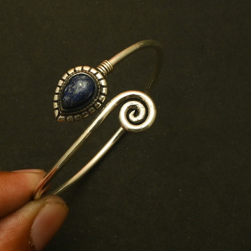Lapis Lazuli Gemstone Ethnic Handmade Adjustable Bangle Jewelry 30 Gms AB 68551