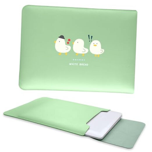 Cute Three Chicken Laptop Sleeve Case for 13-14 inch sleeve Green&Three Chicken