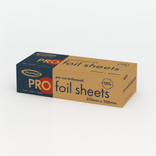 Prowrap Pre-Cut Aluminium Foil Sheets  270mm x 300mm Box of 500