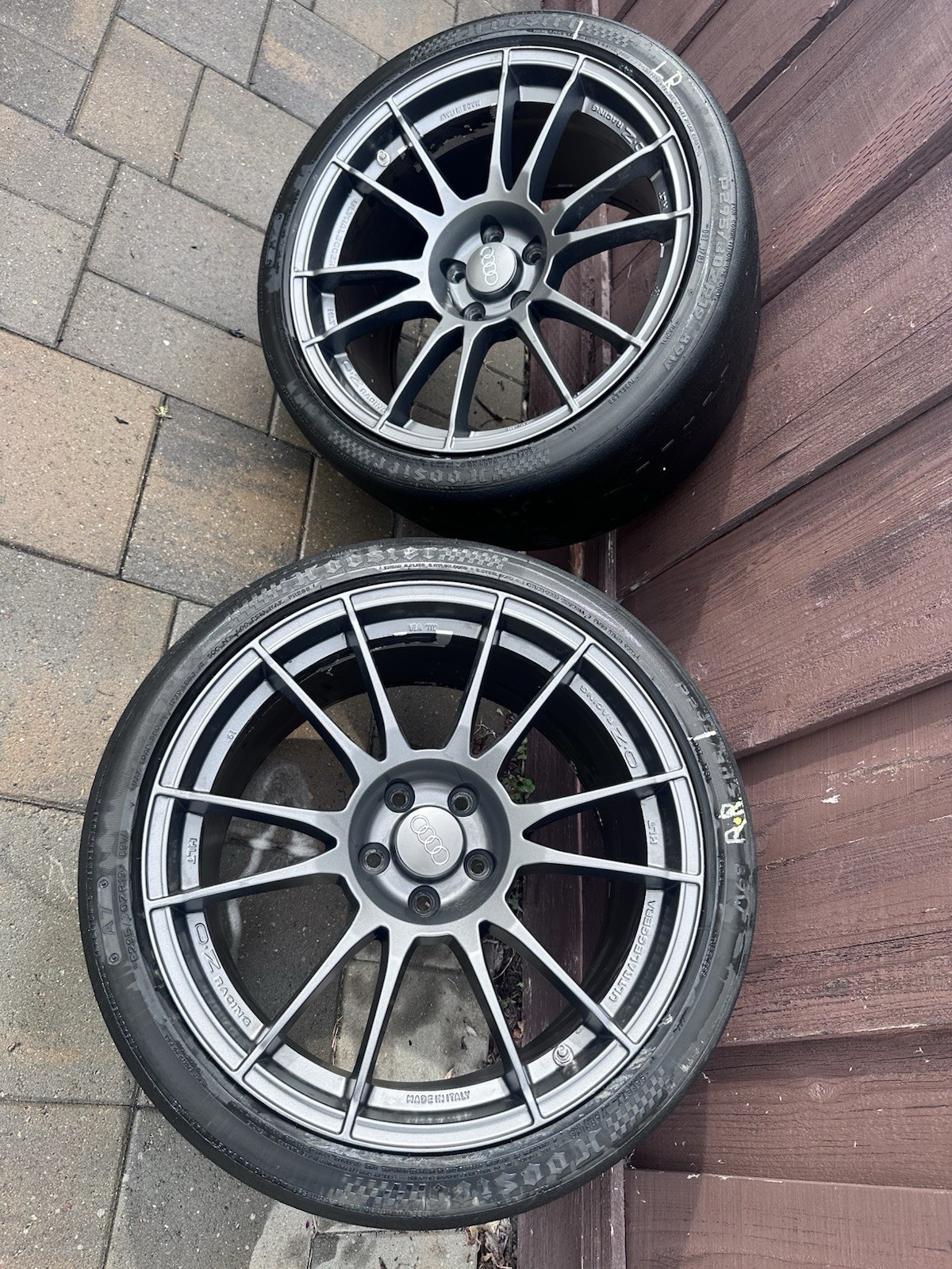 OZ Racing Ultraleggera HLT 5x112 19” X 11” ET45 2 Wheels + Hoosier Tires Audi R8