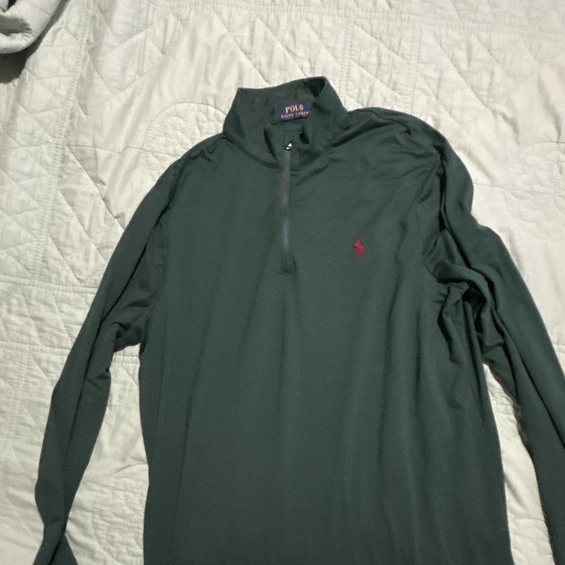 Polo Ralph Lauren Jersey Mockneck Half-Zip Pullover Green Size L  NWOT