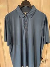 Hickey Freeman Men's Golf Polo Sz XXL In a Blue Geometric All Over Pattern