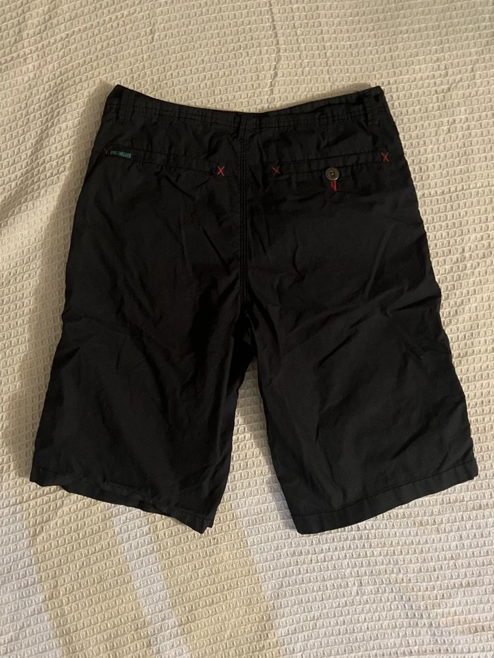 Pantalones cortos skater grunge y2k. rayas azul oscuro. 100% algodón. hilos épicos. juvenil 16 Foto 3 de 3