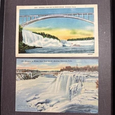 LOT OF 2    Niagara Falls     Vintage Linen UNP    FABVINTY BARGAIN POSTCARD 