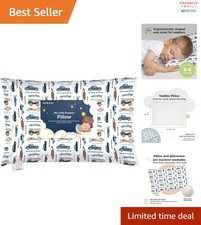Ergonomic 13x18 Toddler Pillow in Organic Cotton - Perfect for Sleep and Travel