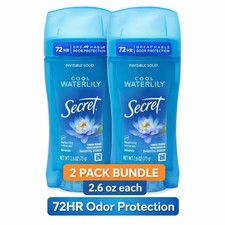 secret invisible solid deodorant Cool Water Lilly 2.6 oz 72hr Odor Protection