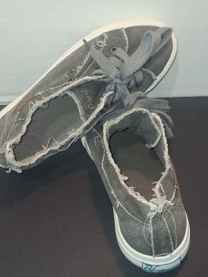 Blowfish Women's Malibu Milo Canvas Sneakers Grey Smoked Twill Size 7.5 M