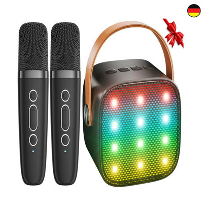 Karaoke Maschine Kinder Bluetooth Mikrofon LED Lichter Soundeffekte