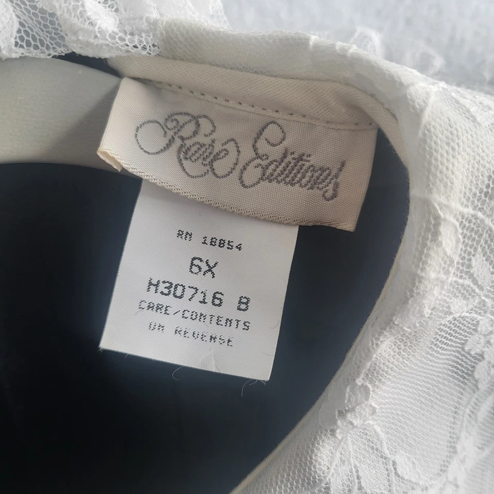 vintage rare editions black velvet dress 6x lace collar red rose - Image 3 of 4