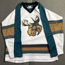Manitoba Moose AHL White Hockey Jersey Size Youth M / Medium