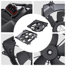 Left&Right Engine Cooling Fan &AC Condenser Fan for 2006-2011 Honda Civic 1.8L