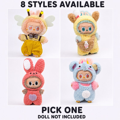 Fits Labubu 15-17cm Plush Doll Clothes Animal Costume Outfit Pick Your Style