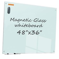 Glass Dry Erase Board - Magneticboard 48"X36" Large Frameless 48"x36" White