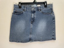 Vintage Y2K GAP Denim Mini Skirt Size 8 Stretch Made in USA Blue Jean Skirt 2001